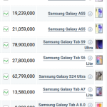 قیمت گوشی‌های سامسونگ، امروز ۱۶ آبان ۱۴۰۳