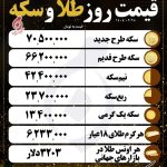 قیمت سکه و طلا امروز ۲۸ اردیبهشت