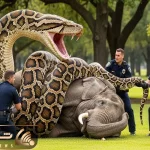 حیات وحش مصنوعی؛ فیل شجاع برای نجات جان مادرش از چنگ پیتون غول کمک آورد