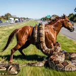 حیات وحش مصنوعی؛ اسب شجاع برای اینکه مادرش از چنگ پیتون غول نجات بده کمک آورد