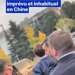 دویدن مکرون به سوی دانشجویان چینی محافظانش را به دردسر انداخت