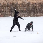 تصاویر؛ تفت در برف