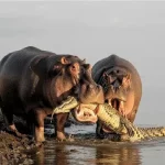 حیات وحش مصنوعی؛ نبرد خونین بقا میان اسب آبی و تمساح