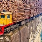 جا به جایی پرهیبت؛ راننده قطار الوار زد تا خرتناق تو هر پیچ با ازرائیل سلام علیک داره